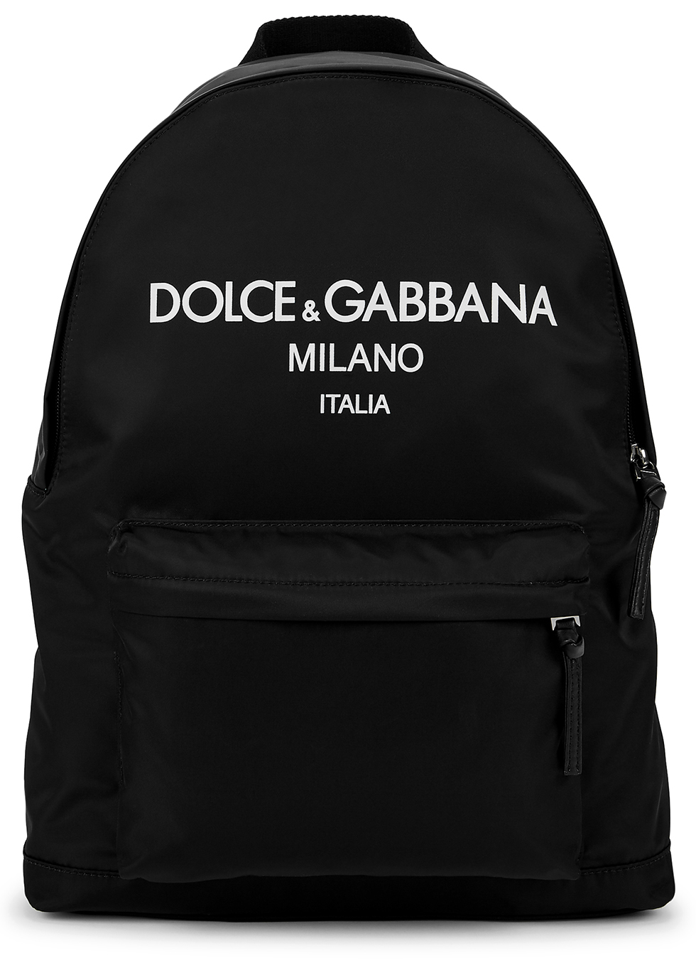 Black logo-print nylon backpack