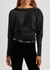 Black draped satin-jersey top - Saint Laurent