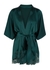Ela green silk-blend robe - Fleur Of England