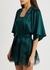 Ela green silk-blend robe - Fleur Of England