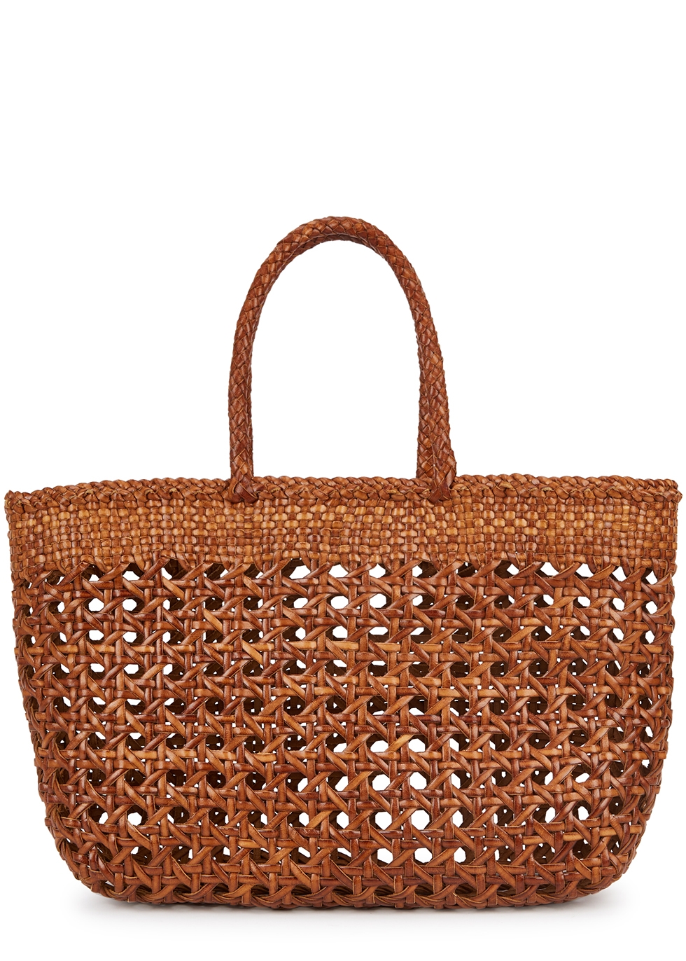 Dragon Diffusion Cannage Kanpur brown woven leather basket bag