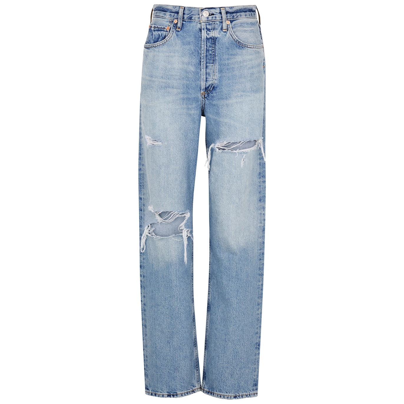Citizens Of Humanity Eva Blue Ripped Straight-leg Jeans - Light Blue - W29