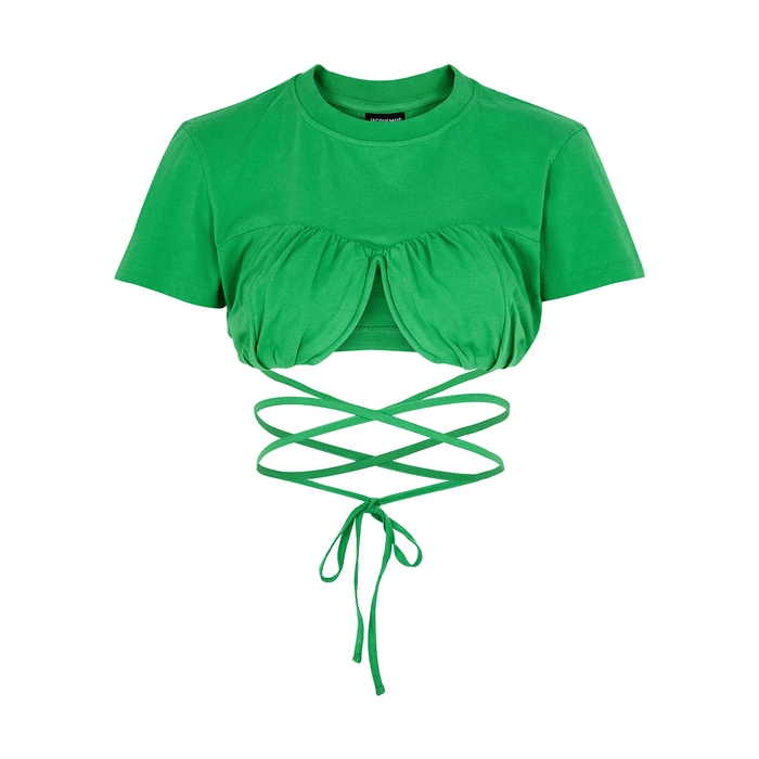 Jacquemus Le T-shirt Baci Green Cotton Bra Top