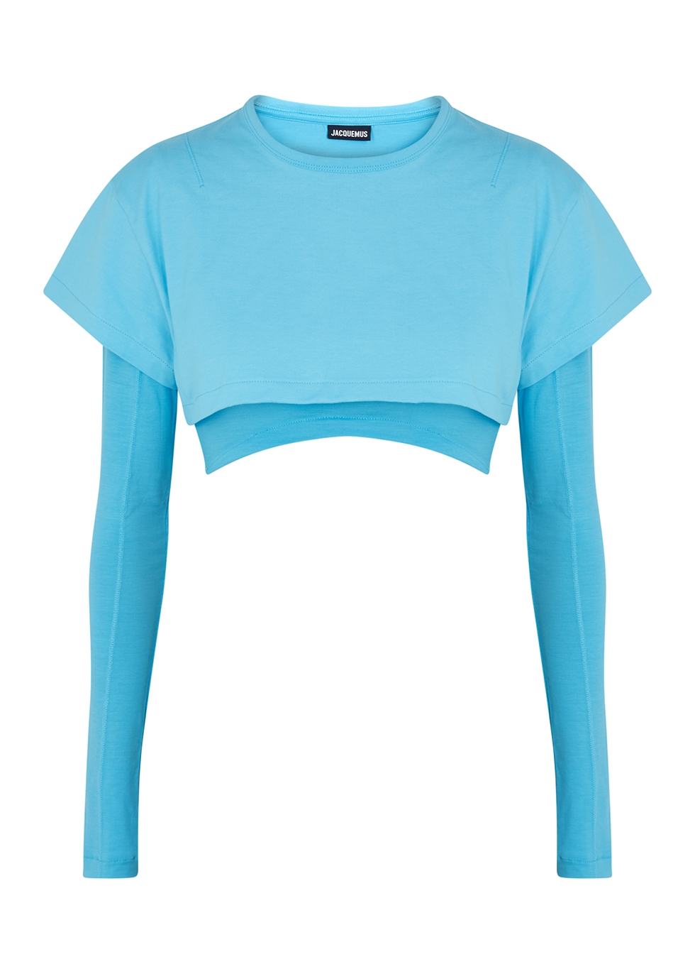 Le Double T-shirt turquoise layered cotton top