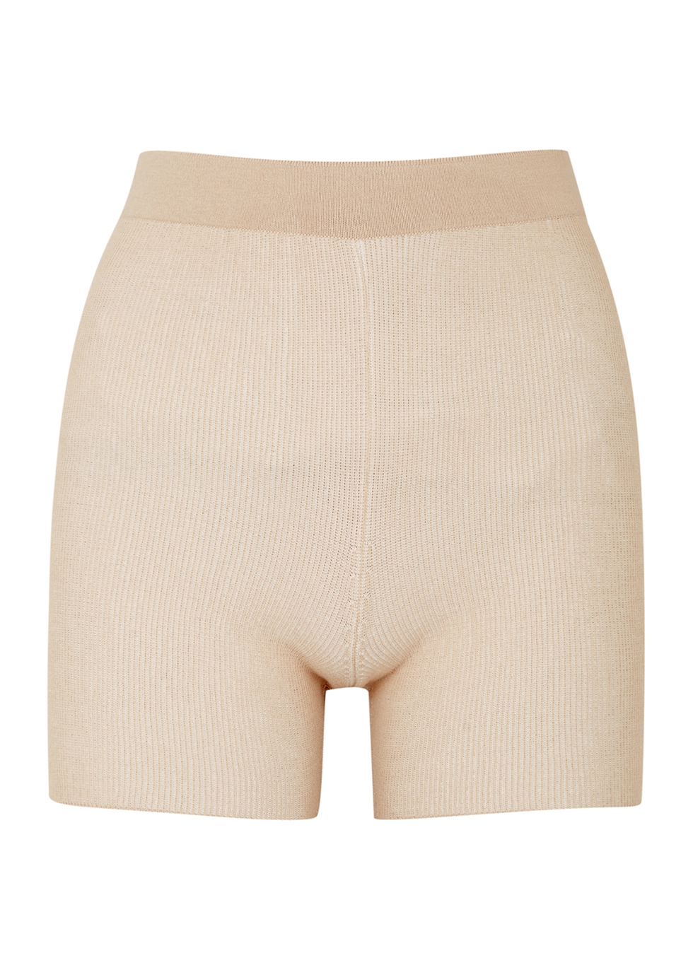 Le Short Arancia sand ribbed-knit shorts