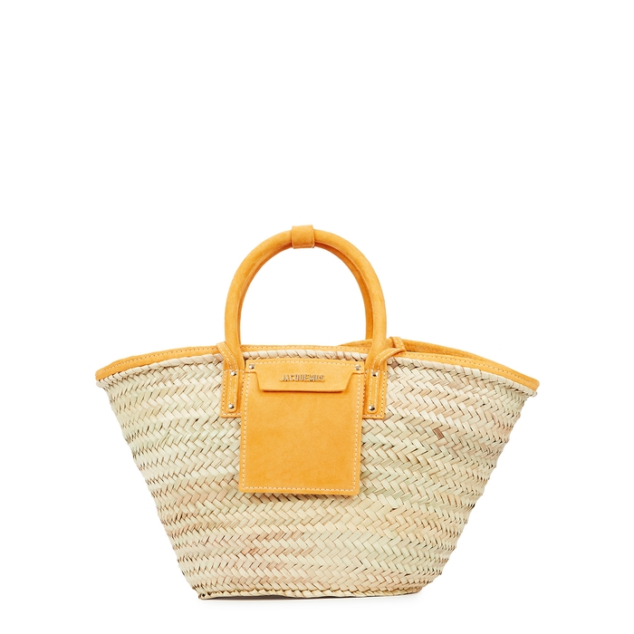 Jacquemus Le Panier Soleil Sand Raffia Basket Bag In Orange | ModeSens