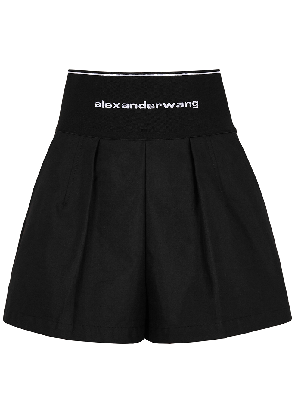 Black logo twill shorts