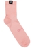 Pink logo-intarsia cotton-blend socks - Off-White