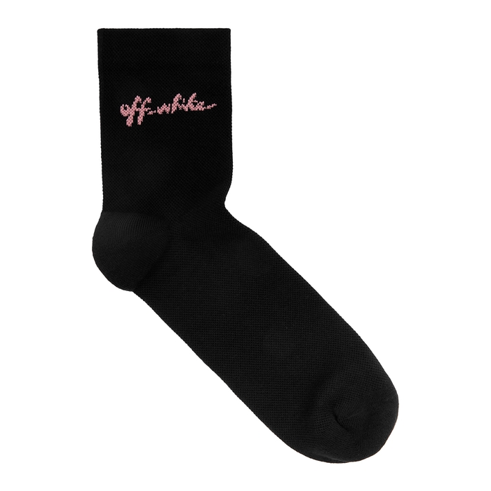 Off-White Black Logo Cotton-blend Socks