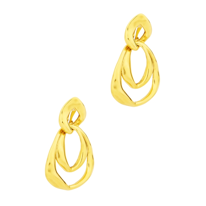 GOOSSENS Spirale 24kt Gold-dipped Clip-on Drop Earrings