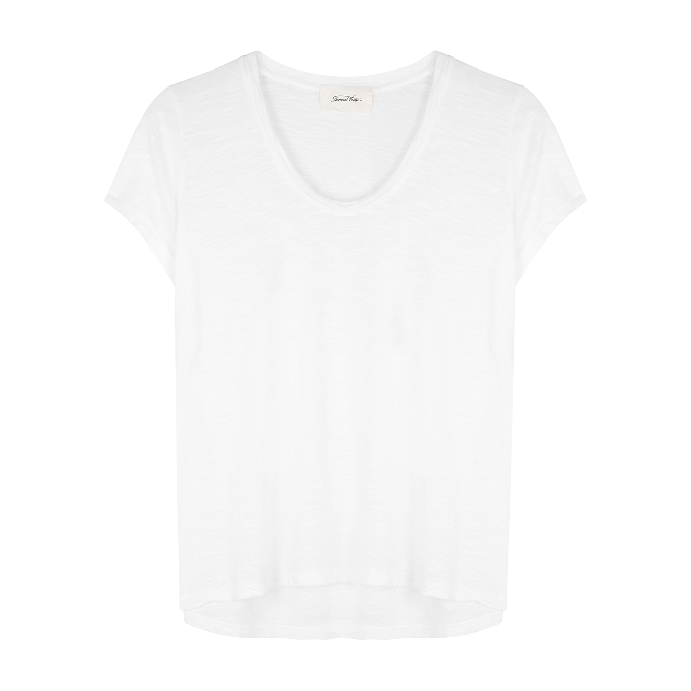 American Vintage Jacksonville White Slubbed Cotton-blend T-shirt - S