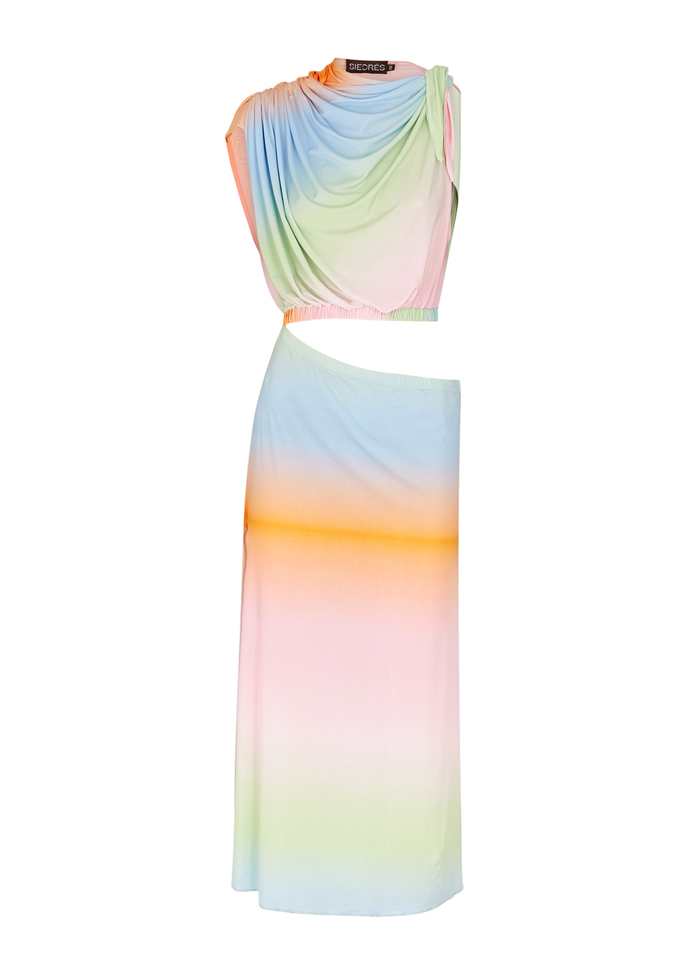 Siedres Safiya Dégradé Cut-out Jersey Midi Dress In Multicoloured