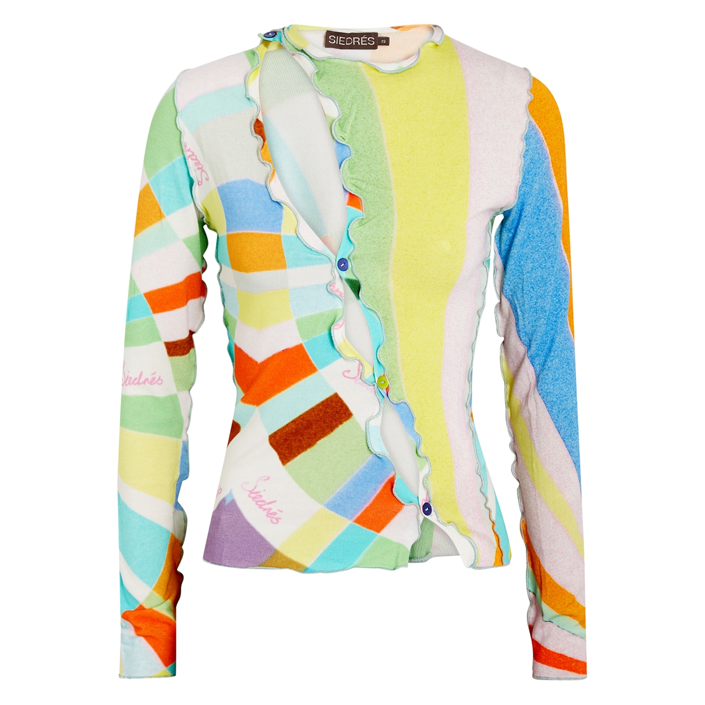 Siedres Maddie Printed Cut-out Stretch-jersey Top - Multicoloured - M