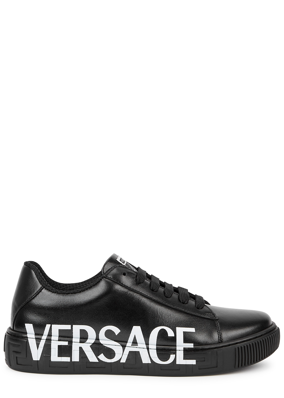 KIDS Black logo leather sneakers (IT30-IT33)