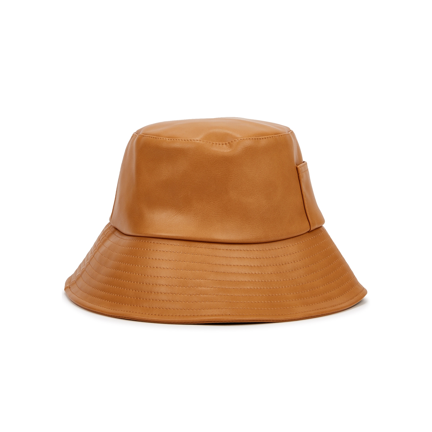 Lack Of Color Wave Brown Vegan Leather Bucket Hat