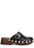 Black studded leather clogs - Ganni