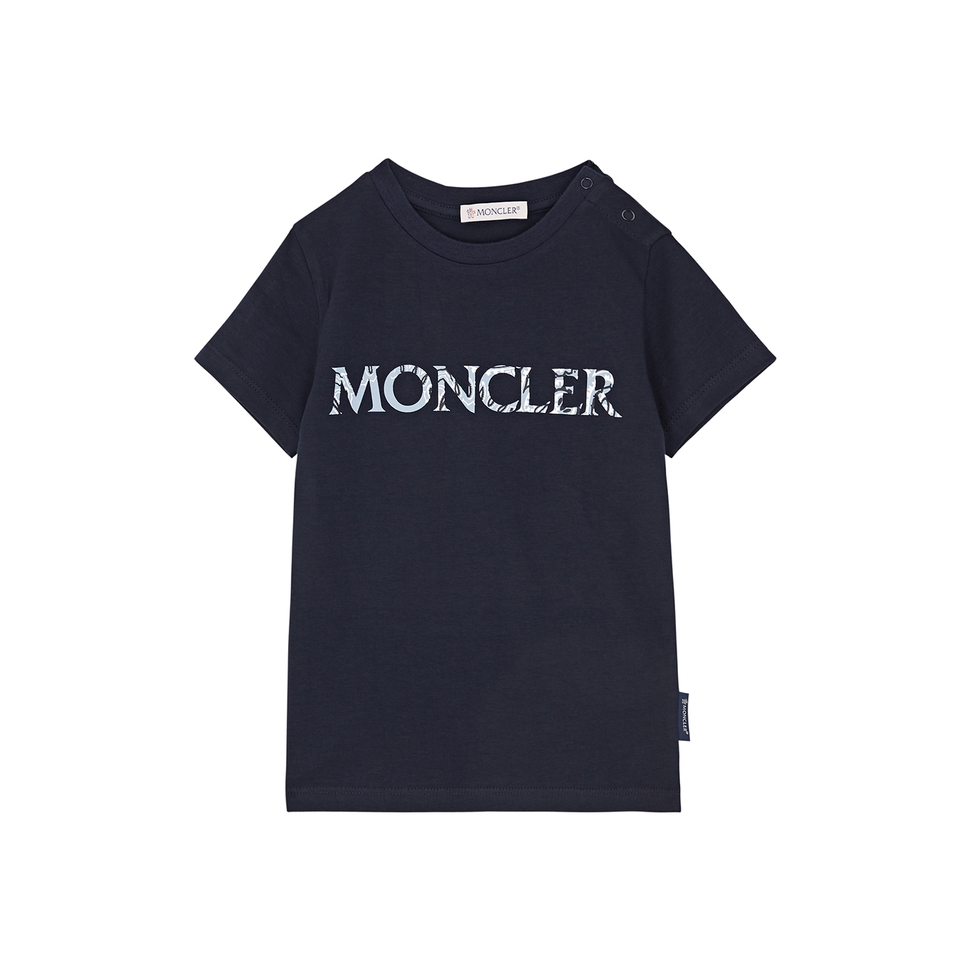 Moncler Kids Navy Logo-print Cotton T-shirt