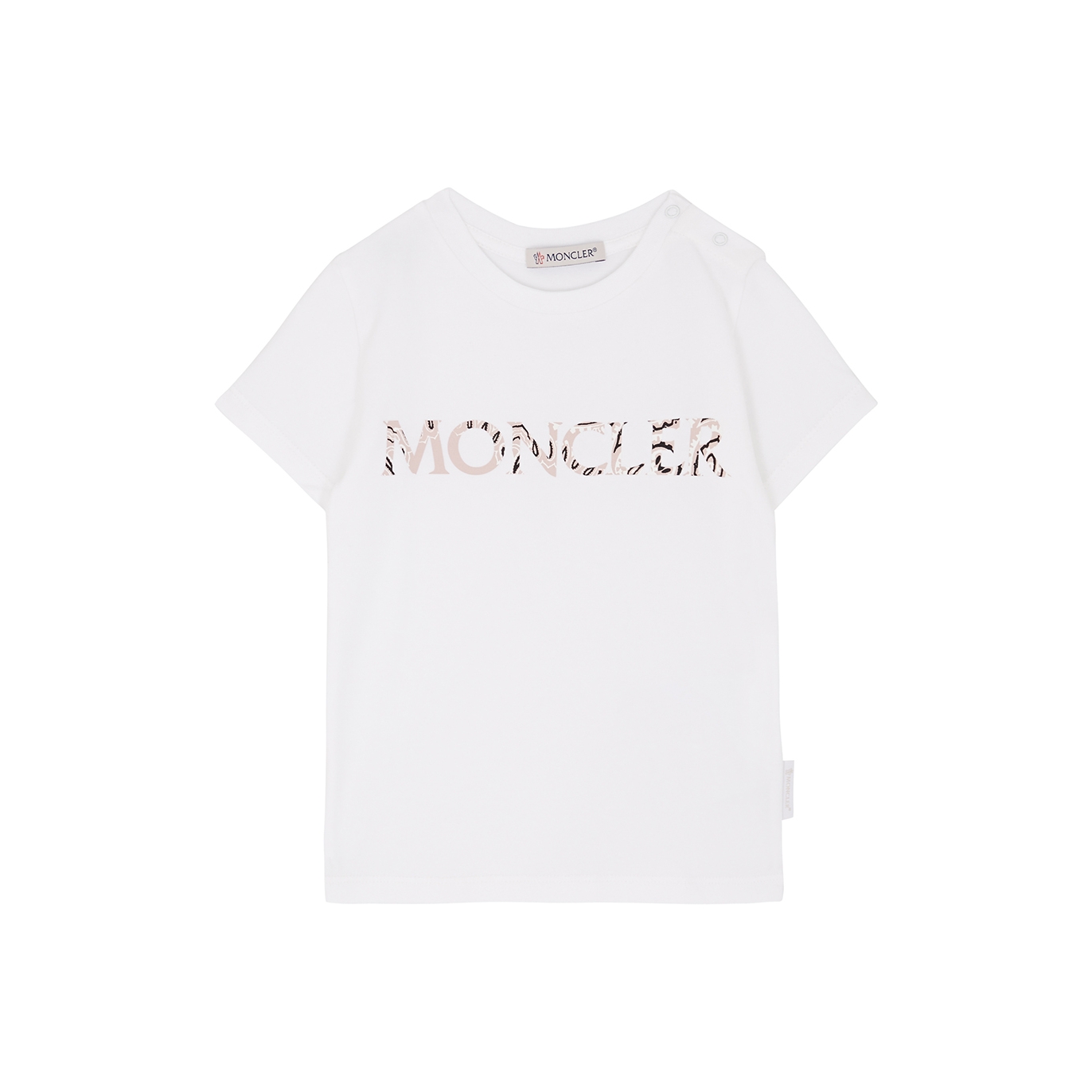 Moncler Kids White Logo-print Cotton T-shirt