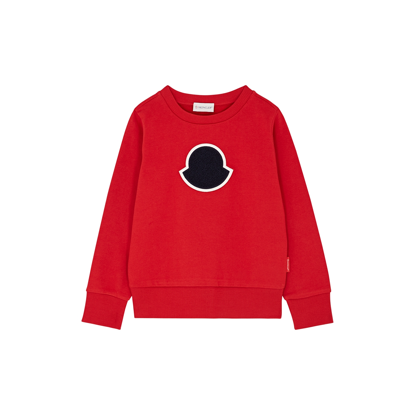 Moncler Kids Red Logo Cotton Sweatshirt (8-10 Years) - 8 Years