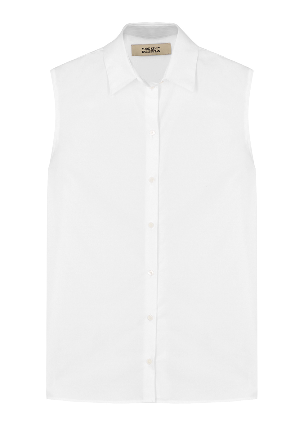 Mark Kenly Domino Tan Susan white cotton-poplin shirt