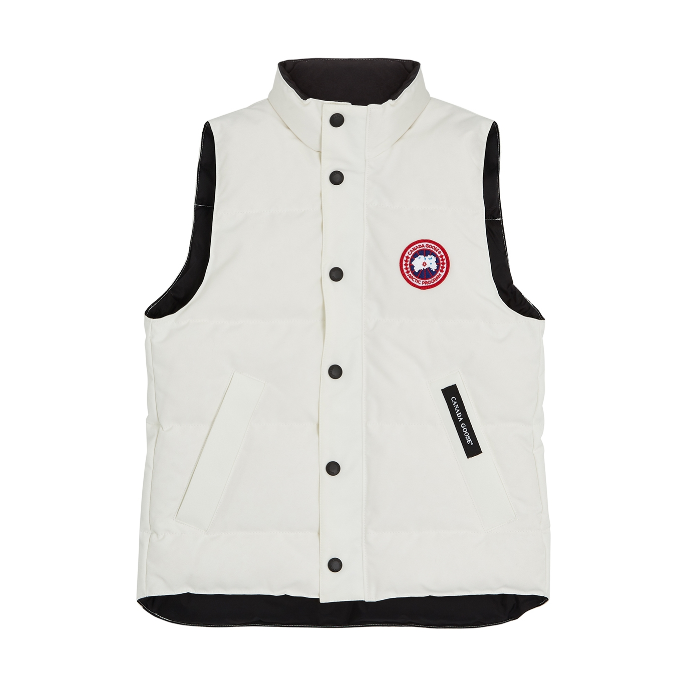 Canada Goose Kids Vanier White Quilted Arctic-Tech Shell Gilet, White