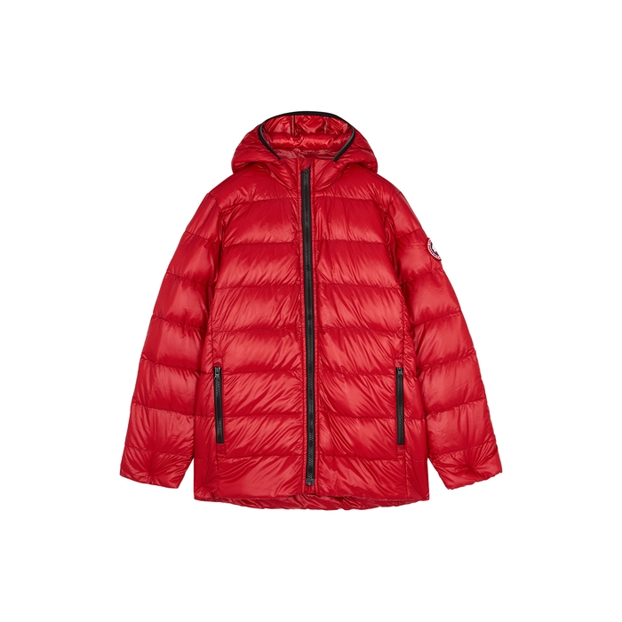 CANADA GOOSE KIDS CROFTON RED QUILTED SHELL JACKET (8-14+ YEARS)