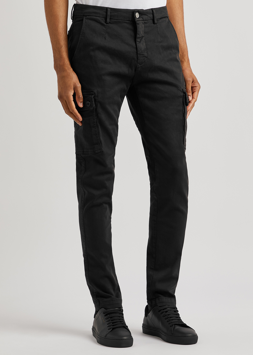 Buy GUESS Black Slim Tapered Fit Cargo Trousers  Trousers for Men 783509   Myntra