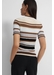 Striped short-sleeve sweater in crushed velvet - Theory