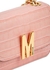 Pink crocodile-effect leather shoulder bag - MOSCHINO
