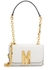 M Mini white crocodile-effect leather shoulder bag - MOSCHINO
