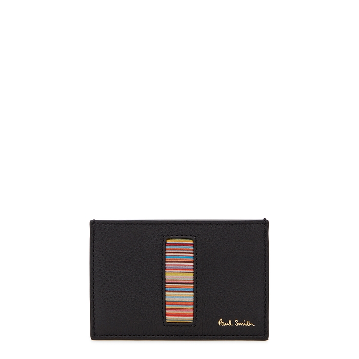 Paul Smith Black Striped Leather Card Holder