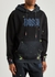 Black logo hooded cotton sweatshirt - BOSSI Sportswear
