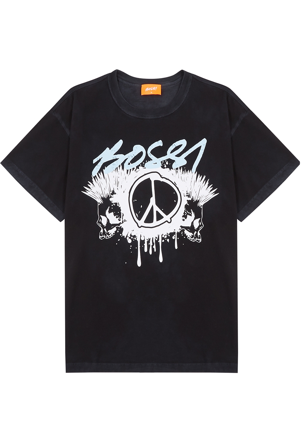 BOSSI Sportswear Peace In Death black logo cotton T-shirt