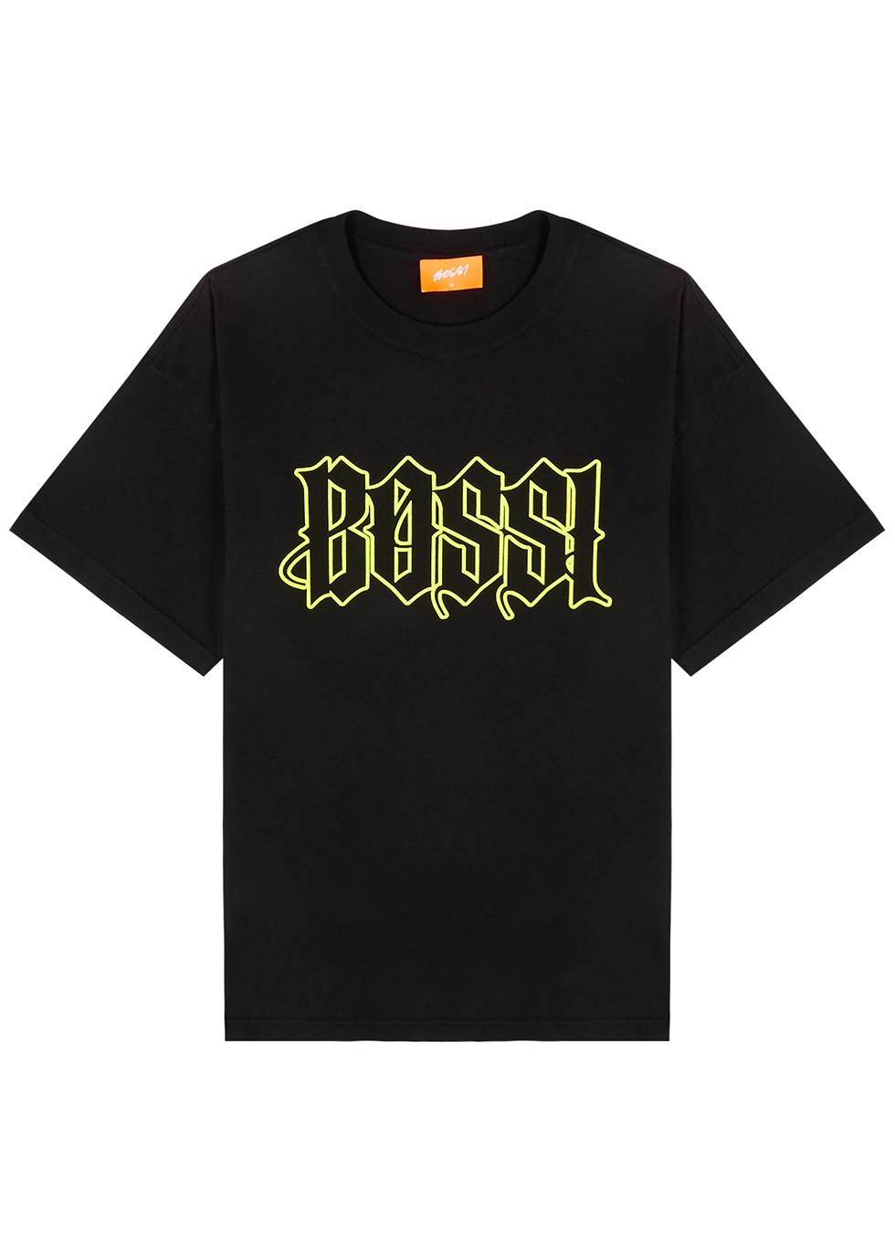 BOSSI Sportswear Black logo cotton T-shirt
