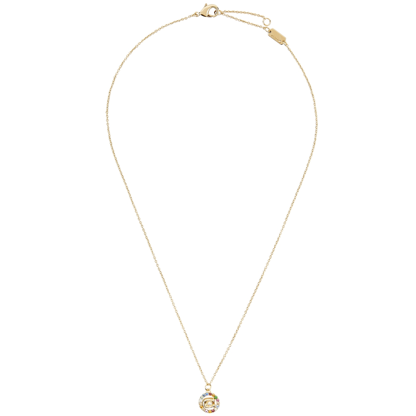 Coach Embellished Gold-tone Logo Necklace - One Size