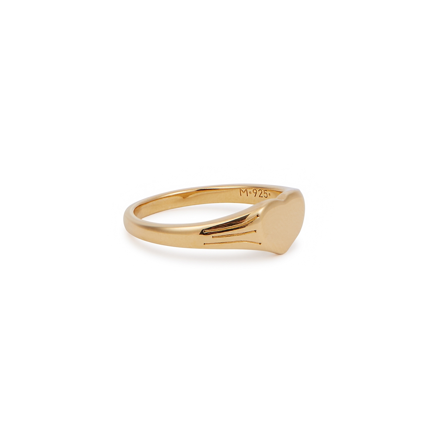 Missoma Engravable Heart 18kt Gold-plated Signet Ring - M