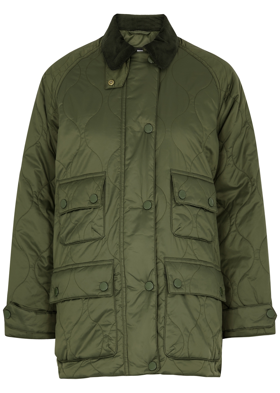 Barbour by ALEXACHUNG Myrtle army green quilted shell jacket