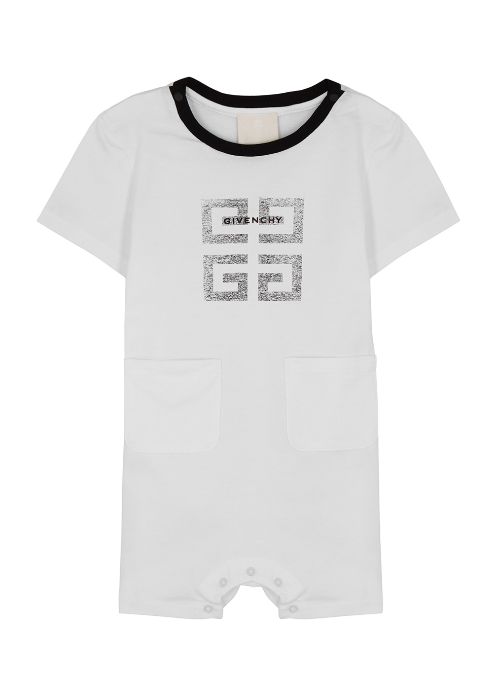 KIDS White logo-print cotton babygrow