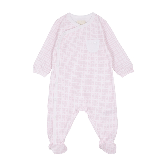 Givenchy KIDS Pink Logo-print Cotton Babygrow
