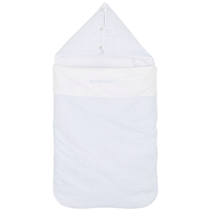 Givenchy KIDS White And Blue Logo Cotton Sleeping Bag