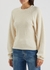 Ecru textured cotton-blend jumper - Victoria Beckham
