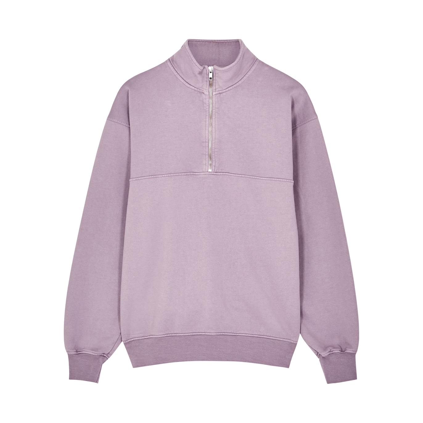 Colorful Standard Purple Half-zip Cotton Sweatshirt