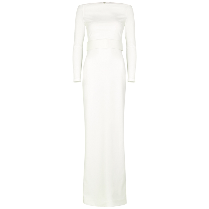 Solace London Sabina White Off-the-shoulder Gown