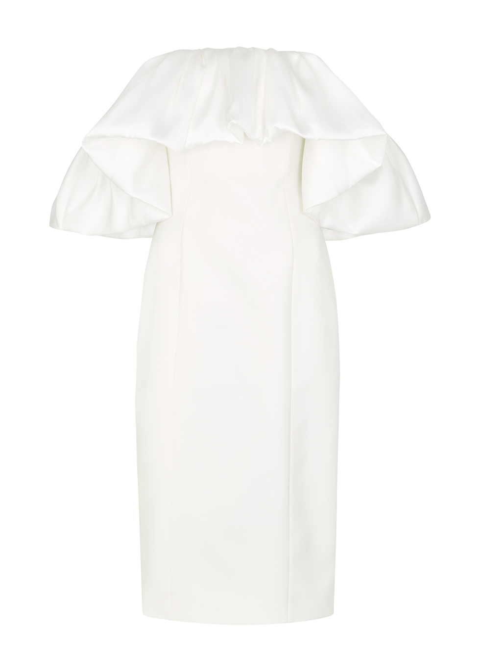 Solace London Raina White Off-the-shoulder Dress In Cream | ModeSens