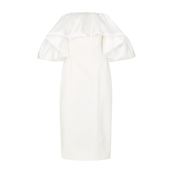 Solace London Raina White Off-the-shoulder Dress