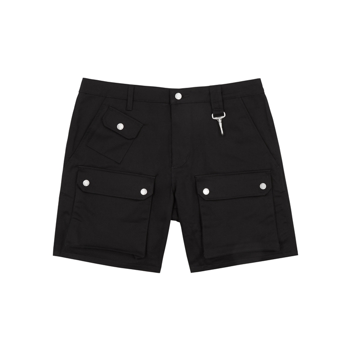 Reese Cooper Black Cotton-twill Cargo Shorts