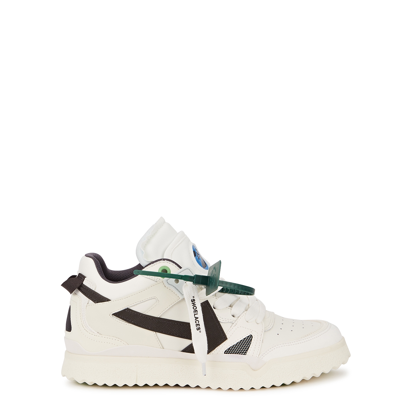 Off-White Sponge White Panelled Leather Sneakers - White And Black - 6