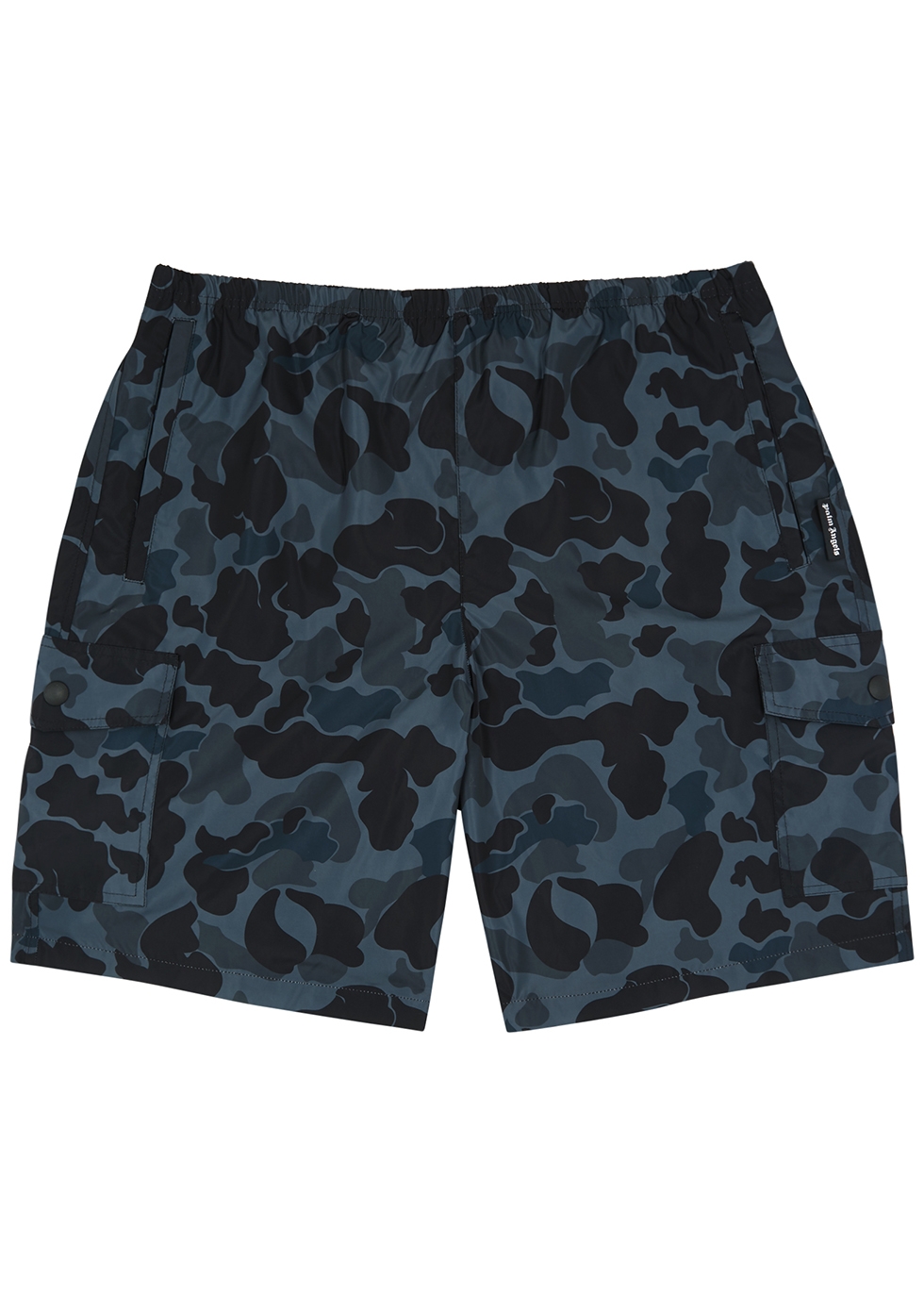 Grey camouflage-print swim shorts