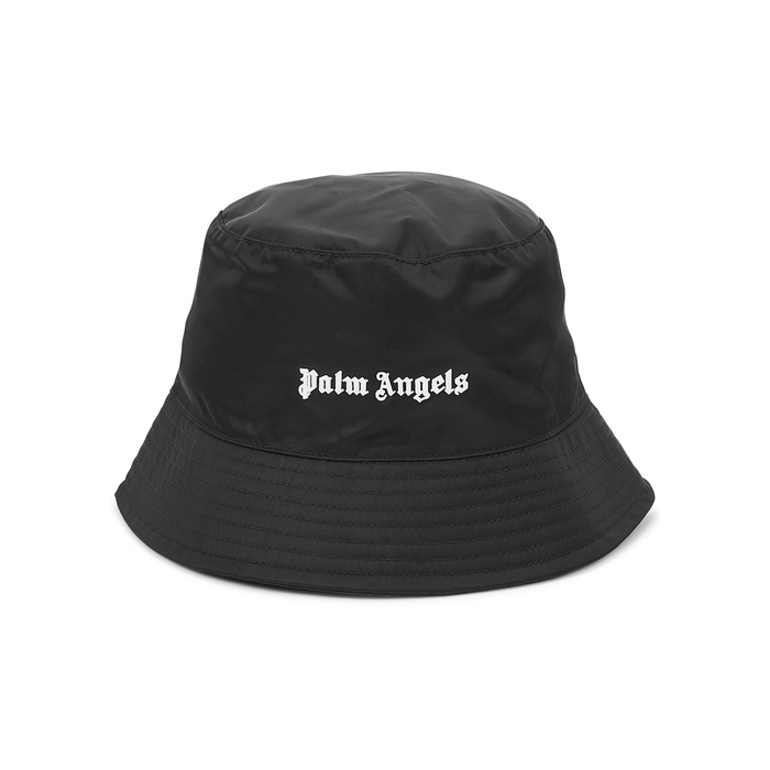 Palm Angels Black Logo Nylon Bucket Hat