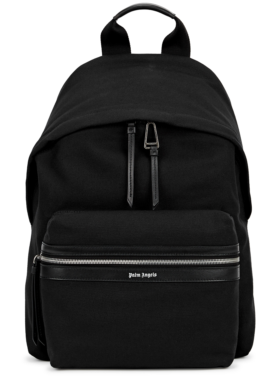 Black logo canvas backpack